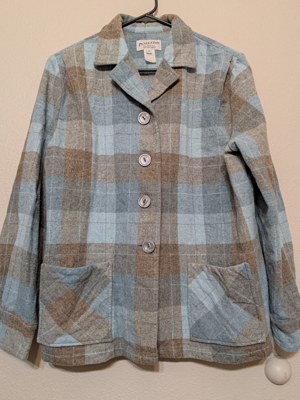 Pendleton Shacket Jacket Women Sz XL Pastel Plaid Wool Heritage Limited Edition